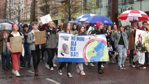 COP 26 rally, Belfast Stock Footage 164605404