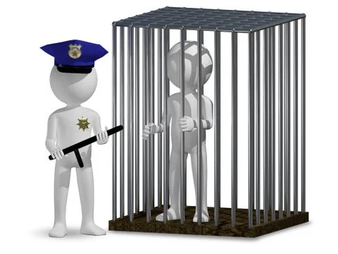 Cop and prisoner Illustrazione stock