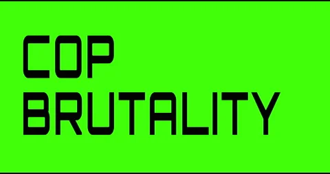 Cop Brutality text green screen, masked glitched effect. Stock Footage 132617250