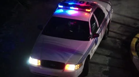 Cop car at the crime scene Vidéo 11242879
