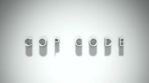 Cop code 3D title animation with shadows on a white background Stock-Footage 297511045