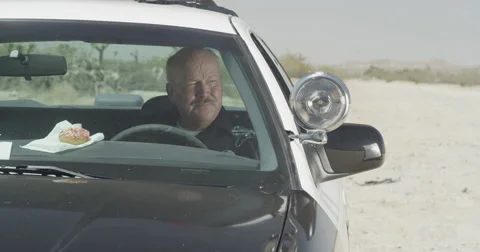 Cop Eating Donut Stock Footage 44621193