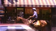 Cop On Horse Street Patrol Police Ride Nyc 1970S Vintage Film Home Movie  Stock Footage