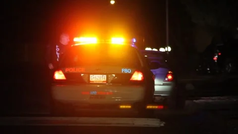 Cop pulling someone over Stock Footage 1046180
