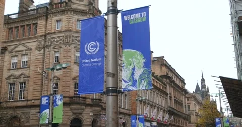 COP26 Banner in Glasgow Stock-Footage 164039438