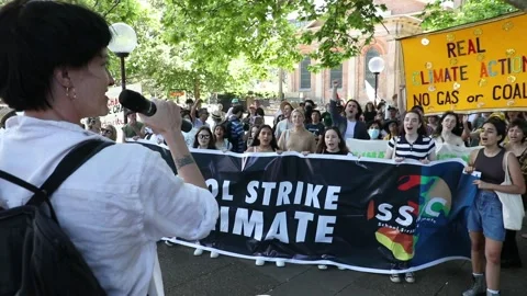 COP27 protest – Stop Australia Expanding Fossil Fuels, Climate Justice Now! Stock Footage 221112720