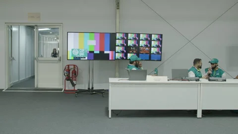 COP28, Dubai: Reception of press and media center with IT staff 動画素材 289641865