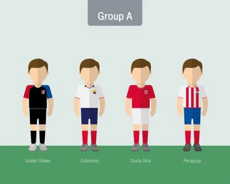 Copa 2016 soccer uniform group A. Stock Illustration