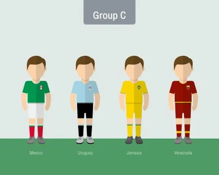 Copa 2016 soccer uniform group C. Stock Illustration