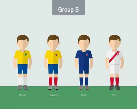 Copa 2016 soccer uniform group B. Stock Illustration