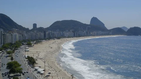 Copacabana Beach and Ponta do Leme Stock Footage 127568646