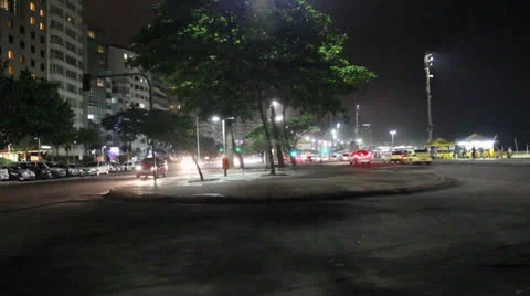 COPACABANA BEACH NIGHT Stock Footage 24819189