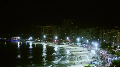 Copacabana beach at night Stock-Footage 249546991