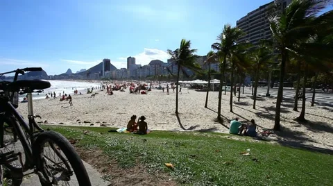 Copacabana Beach, Rio de Janeiro Stock Footage