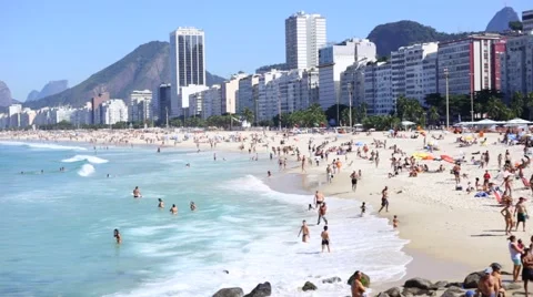 Copacabana Beach - Rio de Janeiro Stock Footage