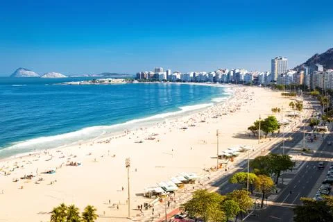 Copacabana beach in Rio de Janeiro Stock Photos