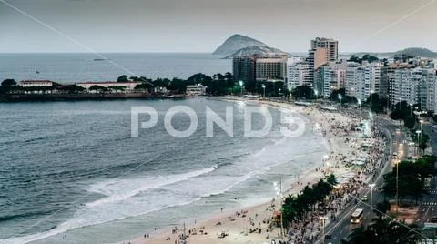 Copacabana Beach in Rio de Janeiro, UNESCO World Heritage Site, Brazil, South Stock Photos