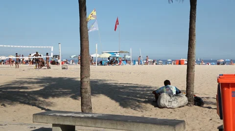Copacabana beach Rio Stock Footage 37630746