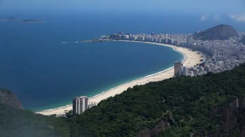 Copacabana beach from Sugarloaf Mountain Stock Footage 22172686