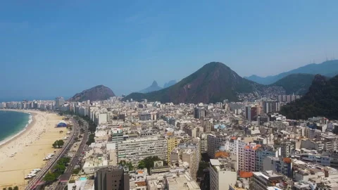 Copacabana Skyline With Mountain Backdrop 스톡 동영상 331191828