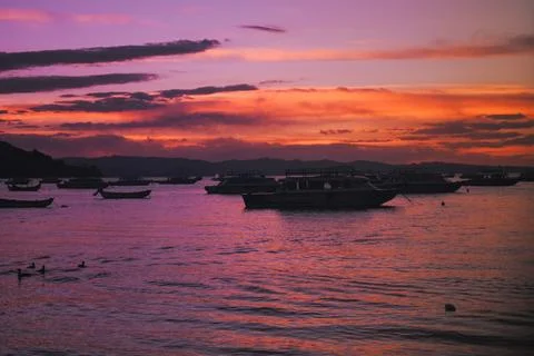 Copacabana Sunset Stock Photos