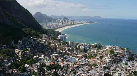Copacabana view from Favela in Rio de Janeiro Stock Footage 68734767