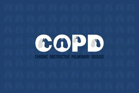 COPD Logo with Lung negative space. Chronic Obstructive Pulmonary Disease Stock Illustration