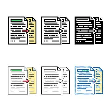 Cope document paper multipack color icon vector Stock Illustration