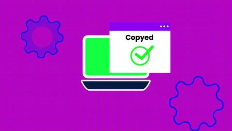 Coped text isolated digital technology notification message page on laptop .. Stock Illustration