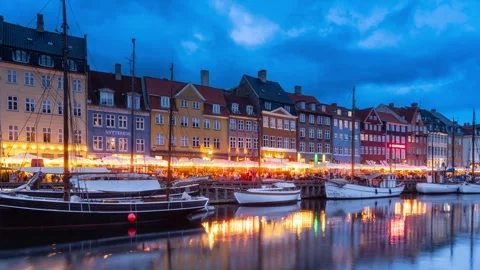 Copenhagen canal timelapse Stock Footage 254433925