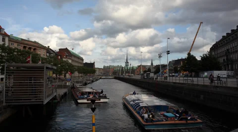 Copenhagen Canals Timelapse Stock Footage 33335545