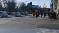 Copenhagen citizens going work by cars and bicycles, rush hour on crowded street HD Footage