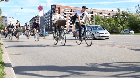 Copenhagen cycle track Video stock 94086555
