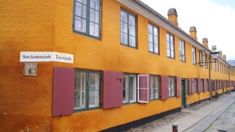 COPENHAGEN, DENMARK - JUL 06th, 2015: Nyboders Mindestuer Museum - yellow Stock Photos