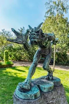 Copenhagen Devil Statue Stock Photos