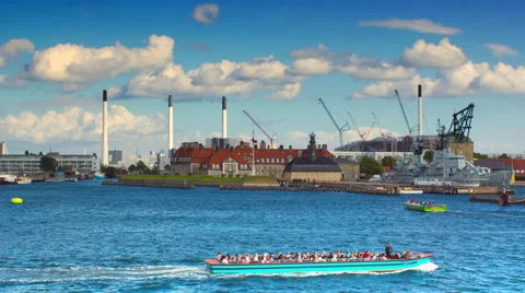 Copenhagen Harbor Hyperlapse 4k Vídeos de archivo 63101162
