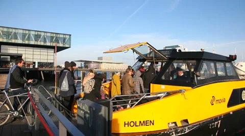 Copenhagen Harbour Bus Stock Footage 35495655