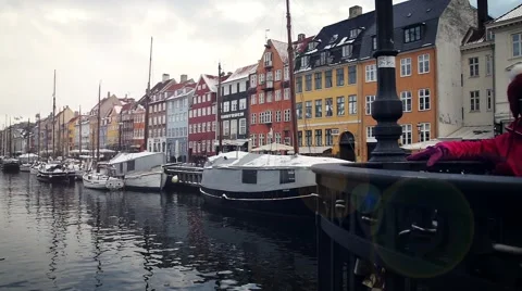 Copenhagen Nyhavn, København, Denmark Stock Footage