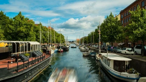 Copenhagen River Stock Footage 113391590