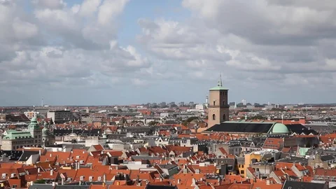 Copenhagen skyline with Kunsthal Tower Stock Footage 130074444