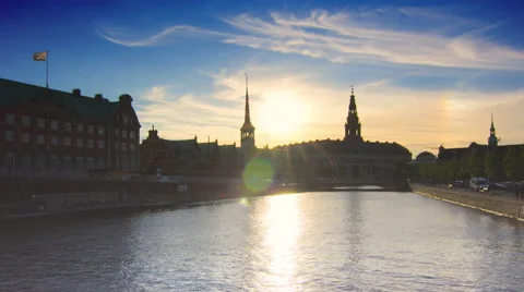 Copenhagen Sunset Hyperlapse 4k Stock Footage 63101032