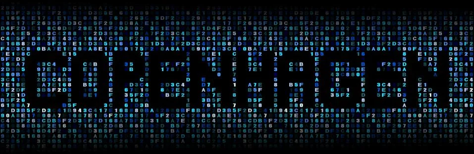 Copenhagen text on hex code illustration Stock Illustration