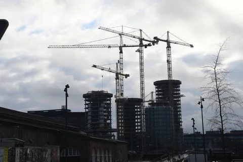 Copenhagen/Denmark/16 January 2023/New morder building constructio site in... Stock Photos