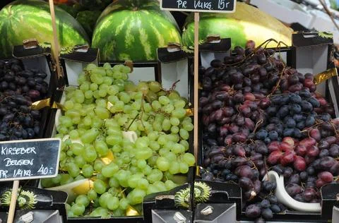 Copenhagen/Denmark/.25 July 2022/.Fruit and vegetable shoppers at oudoor f... Stock Photos