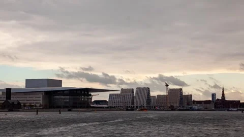 Copenhagen's impressive skyline captured in a captivating autumn timelapse Stock Footage 312985230
