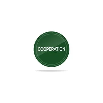 Coperation text in green circle 스톡 일러스트