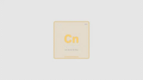 Copernicium Cn Periodic Table Element Tile Labeled Animation Video Overlay Alpha Stock-Footage 339360285