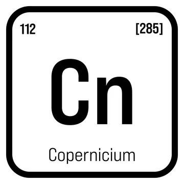 Copernicium, Cn, periodic table element Stock Illustration