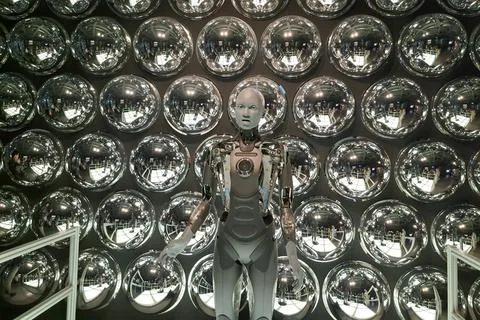 Copernicus Science Center. Robot with artificial intelligence. Technologies. Stock Photos