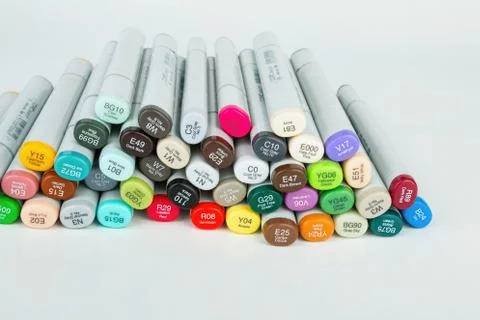 Copic - permanent marker. Stock Photos